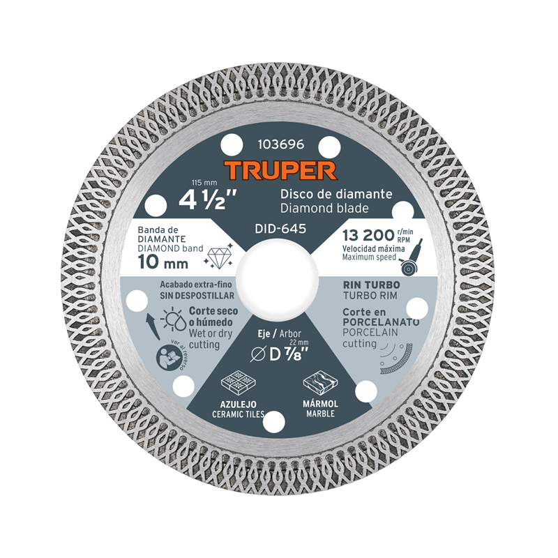 Disco de Diamante 4 1/2 Corte Porcelanato Truper