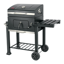 Asador de Carbón de 24 con Tapa Negro Fiero