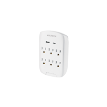 Multicontacto de Pared 800 Joules 6 Contactos Y 2 Usb A+c