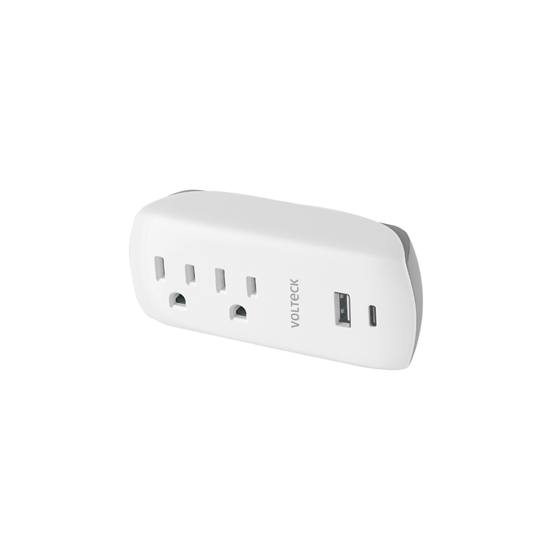 Multicontacto de Pared 2 Contactos Y 2 Usb A+c Volteck