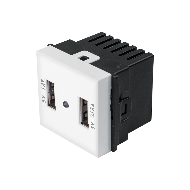 Toma con 2 Puertos Usb de 1.5 Módulos Línea Toledo Basic Toma con 2 Puertos Usb de 1.5 Módulos Línea Toledo Basic