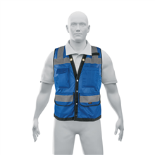 Chaleco Seguridad Reforzado Azul con Bolsas Expert