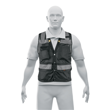 Chaleco Seguridad Reforzado Negro con Bolsas Expert