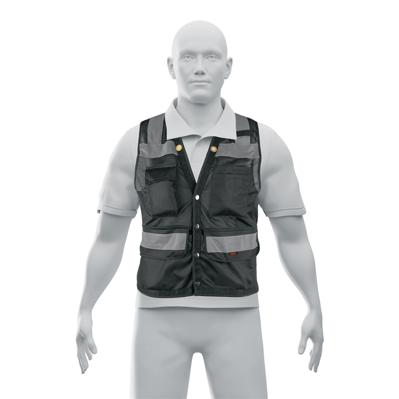 Chaleco Seguridad Reforzado Negro con Bolsas Expert Chaleco Seguridad Reforzado Negro con Bolsas Expert