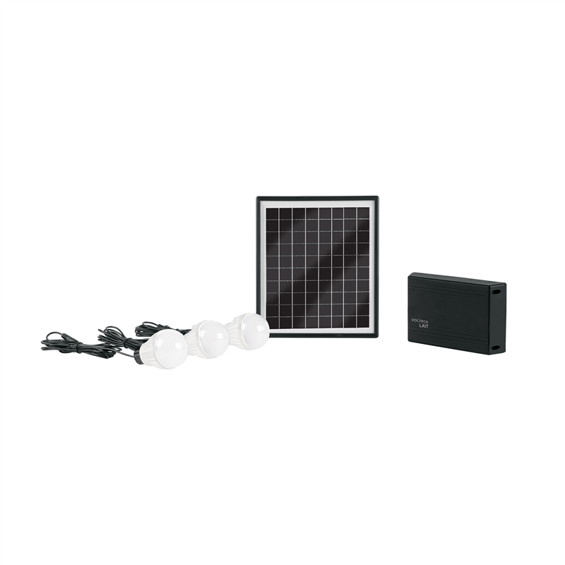 Sistema de Iluminación Solar 6 W con 3 Lámparas Led Volteck