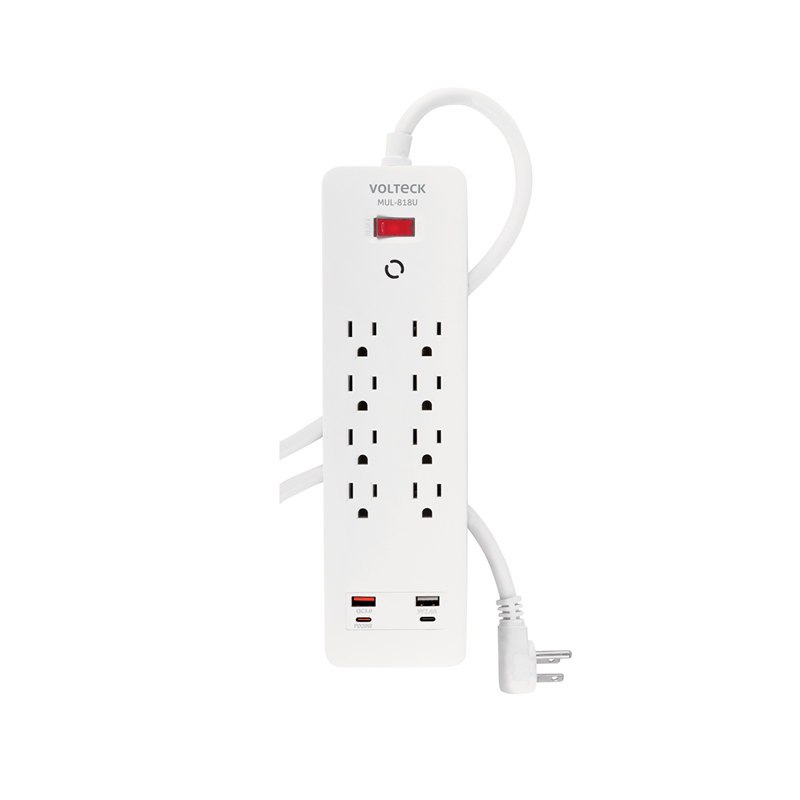 Multicontacto 8 Entradas 2 Usb A + 2 Usb C Volteck