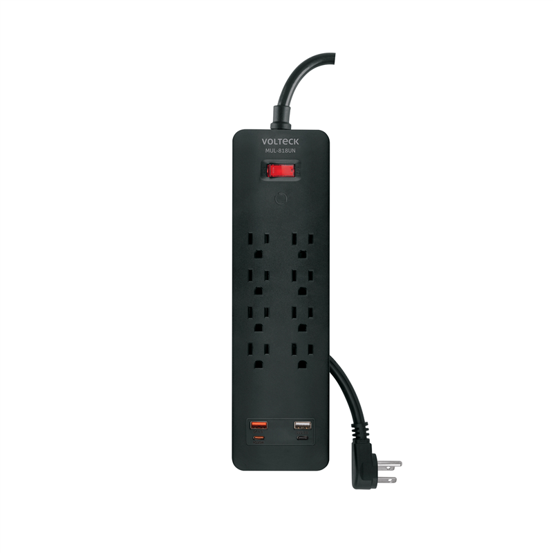Multicontacto 8 Entradas 2 Usb A + 2 Usb C Volteck