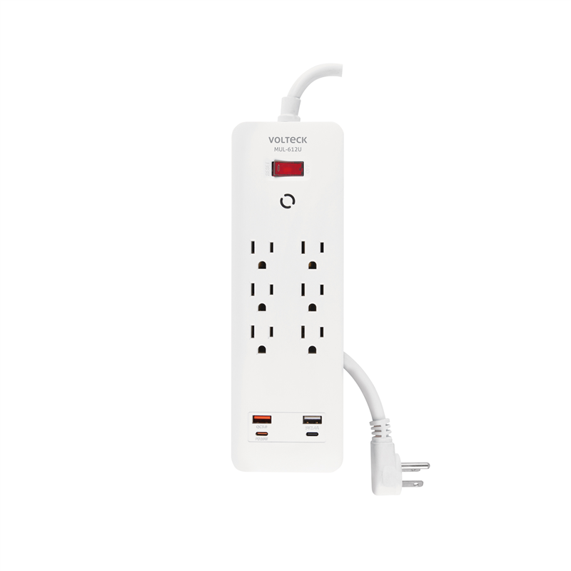 Multicontacto 6 Entradas 2 Usb A + 2 Usb C Volteck