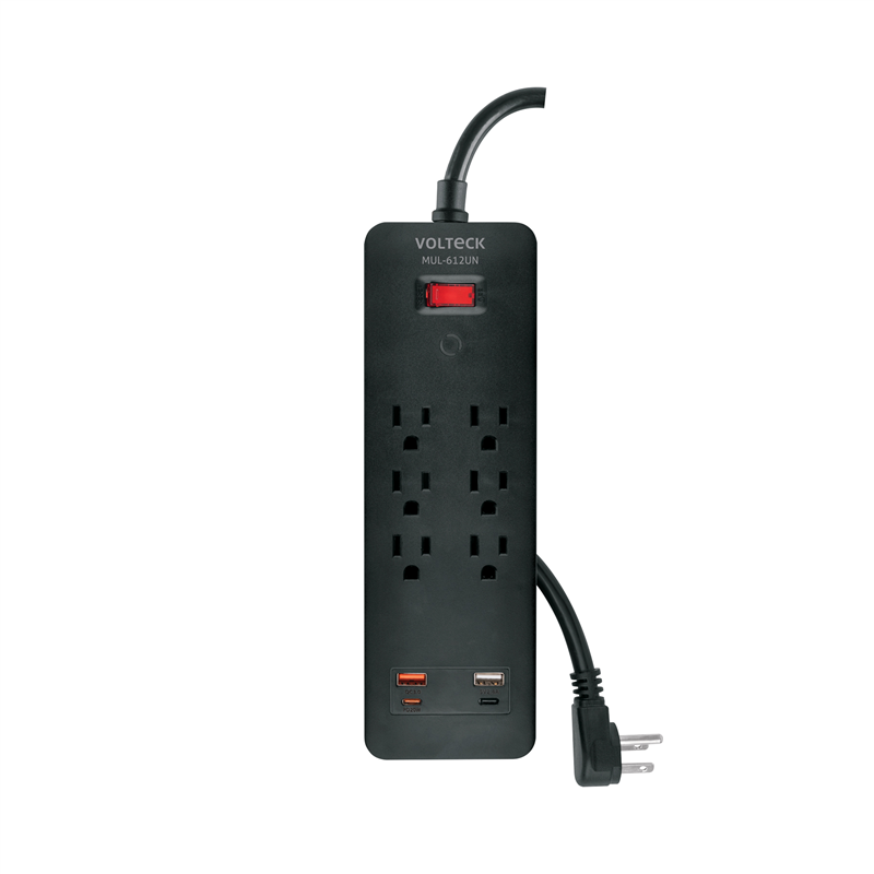 Multicontacto 6 Entradas 2 Usb A + 2 Usb C Volteck
