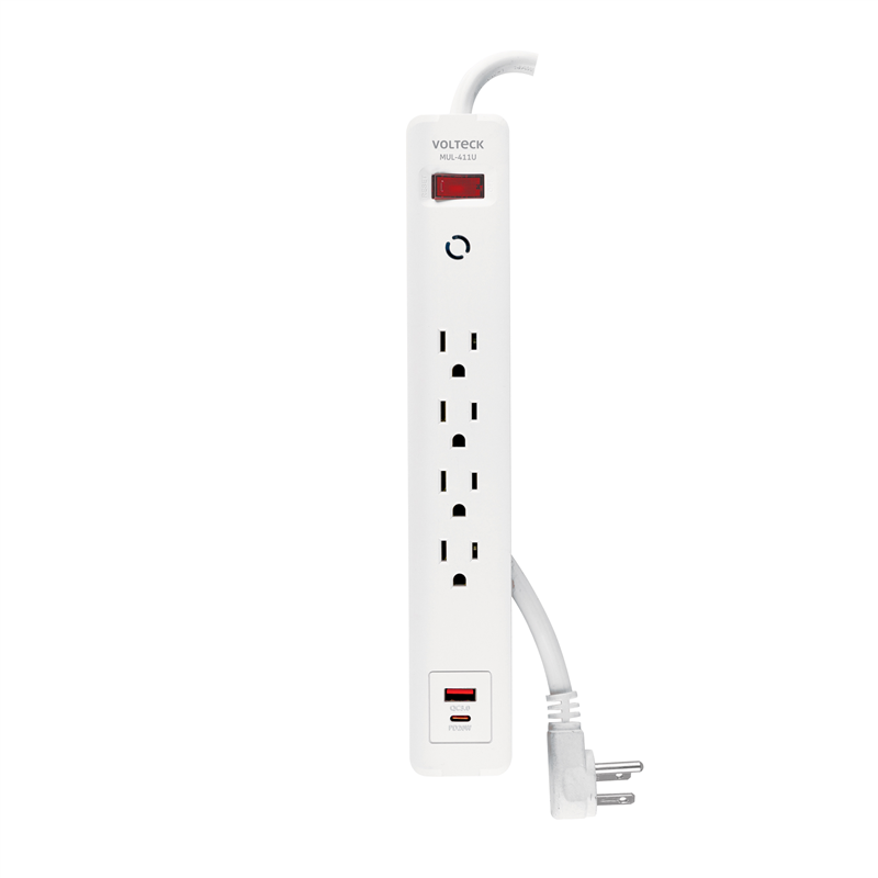 Multicontacto 4 Entradas 1 Usb A + 1 Usb C Volteck