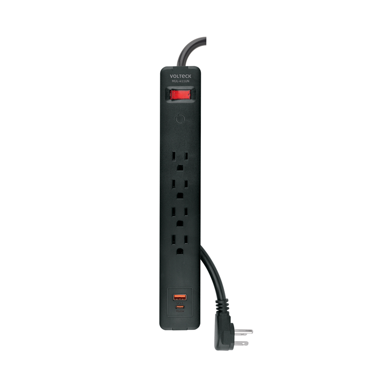 Multicontacto 4 Entradas 1 Usb A + 1 Usb C Volteck
