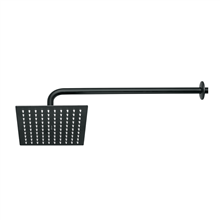 Regadera Plato Cuadrado 8 con Brazo Negro Foset Riviera