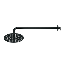 Regadera Plato Redondo 8 con Brazo Negro Foset Riviera