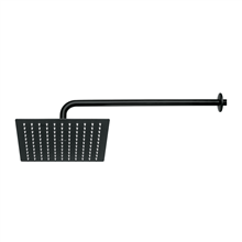 Regadera Plato Cuadrado 10 con Brazo Negro Foset Riviera
