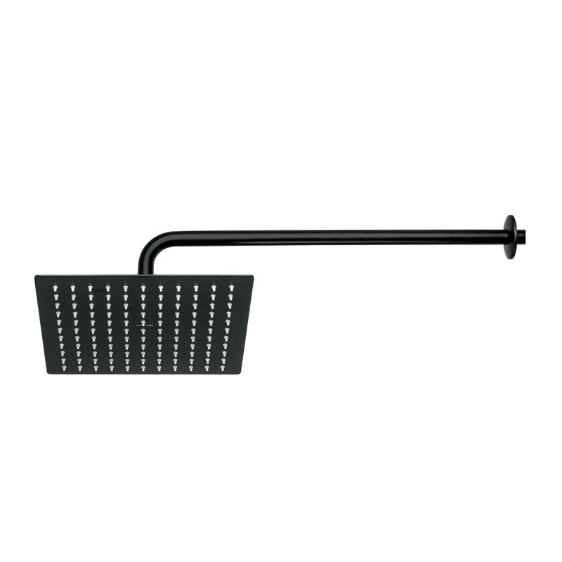 Regadera Plato Cuadrado 10 con Brazo Negro Foset Riviera