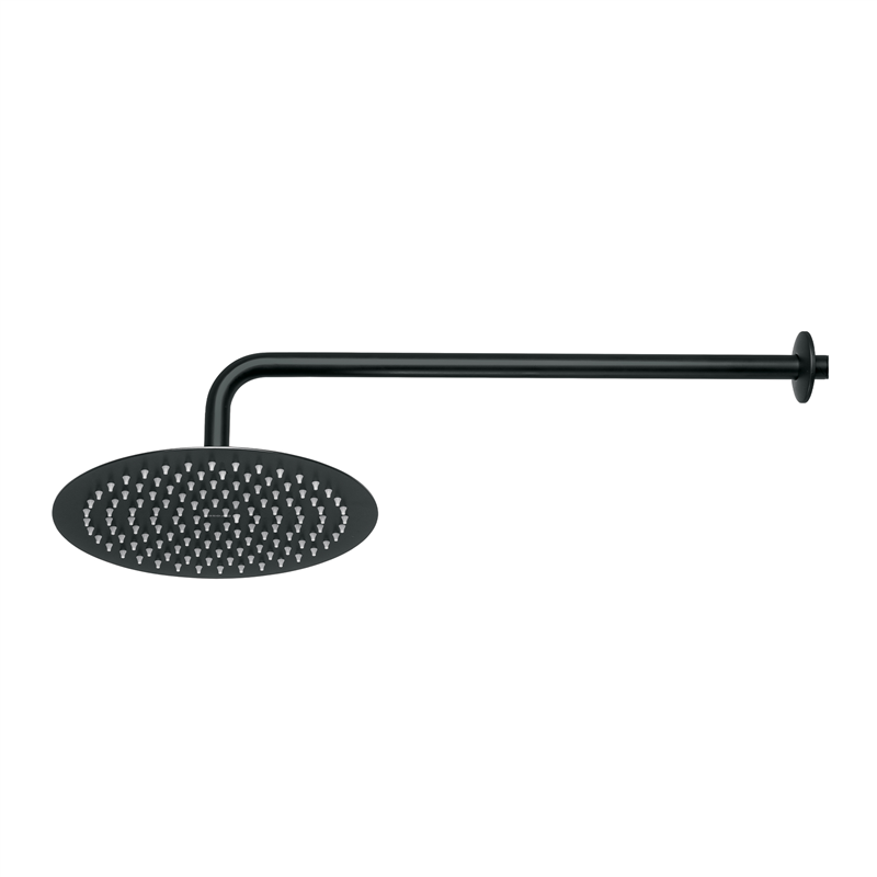 Regadera Plato Redondo 10 con Brazo Negro Foset Riviera