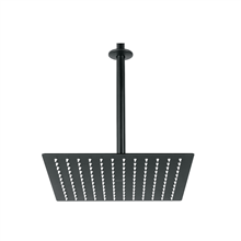 Regadera Plato Cuadrado 12 con Brazo Negro Foset Riviera