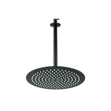 Regadera Plato Redondo 12 con Brazo Negro Foset Riviera