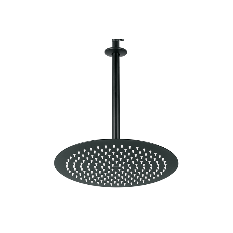 Regadera Plato Redondo 12 con Brazo Negro Foset Riviera