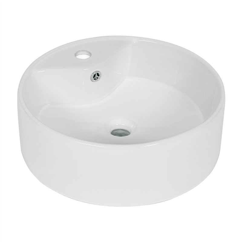 Lavabo de Porcelana de Sobreponer Redondo Blanco Foset