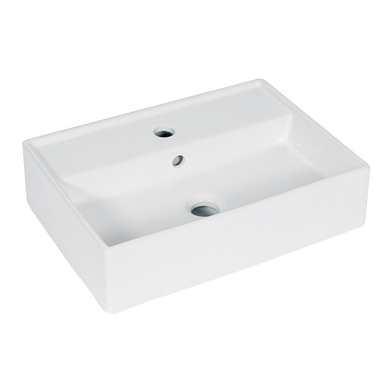 Lavabo de Porcelana de Sobreponer Rectangular Blanco Foset