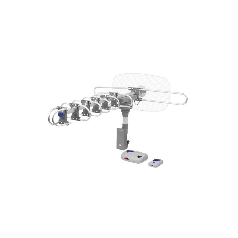Antena HDTV amplificada giratoria 360° a control remoto