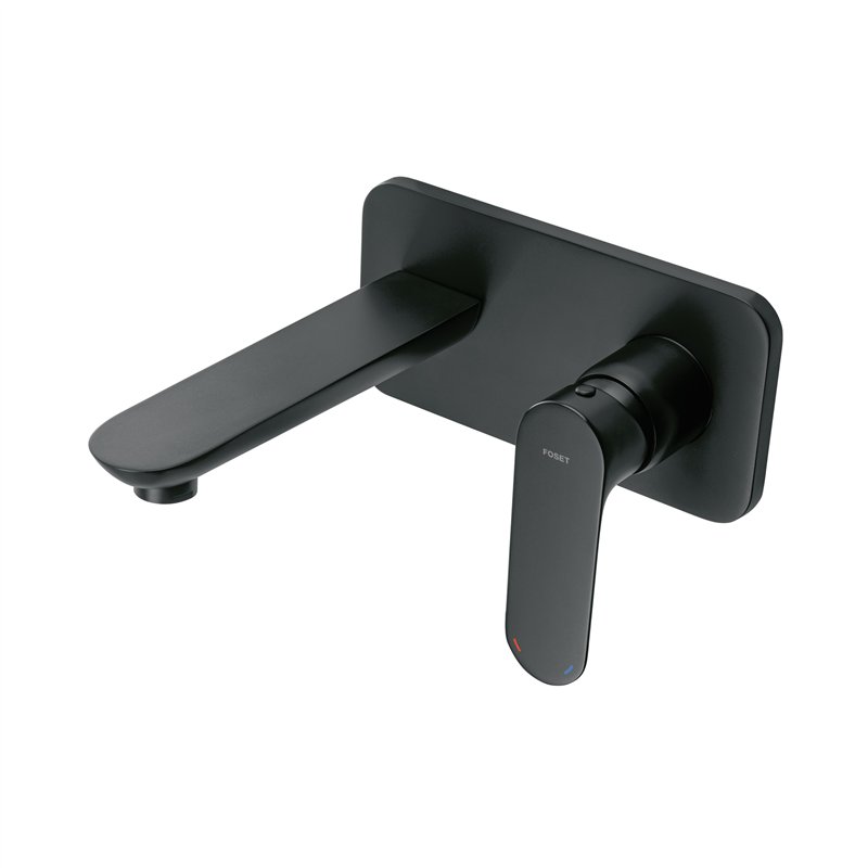 Monomando A Pared para Lavabo Negro Foset Riviera