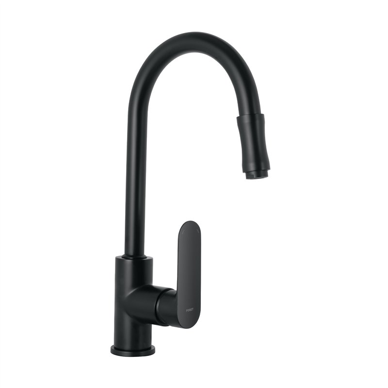 Monomando Retráctil para Fregadero Negro Foset Riviera