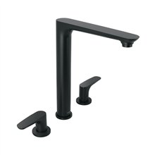 Mezcladora Cuello Alto para Fregadero Negro Foset Riviera