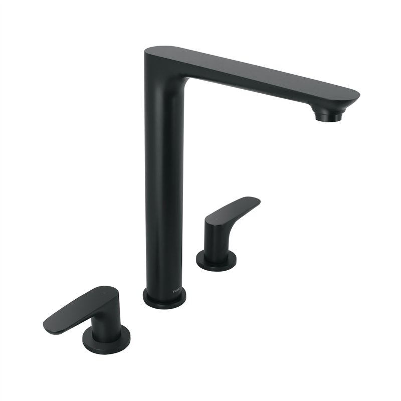 Mezcladora Cuello Alto para Fregadero Negro Foset Riviera