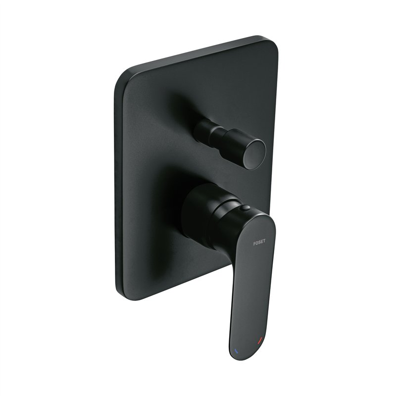 Monomando para Regadera con Desviador Negro Foset Riviera