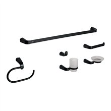Juego de 6 Accesorios para Baño Negro Foset Riviera