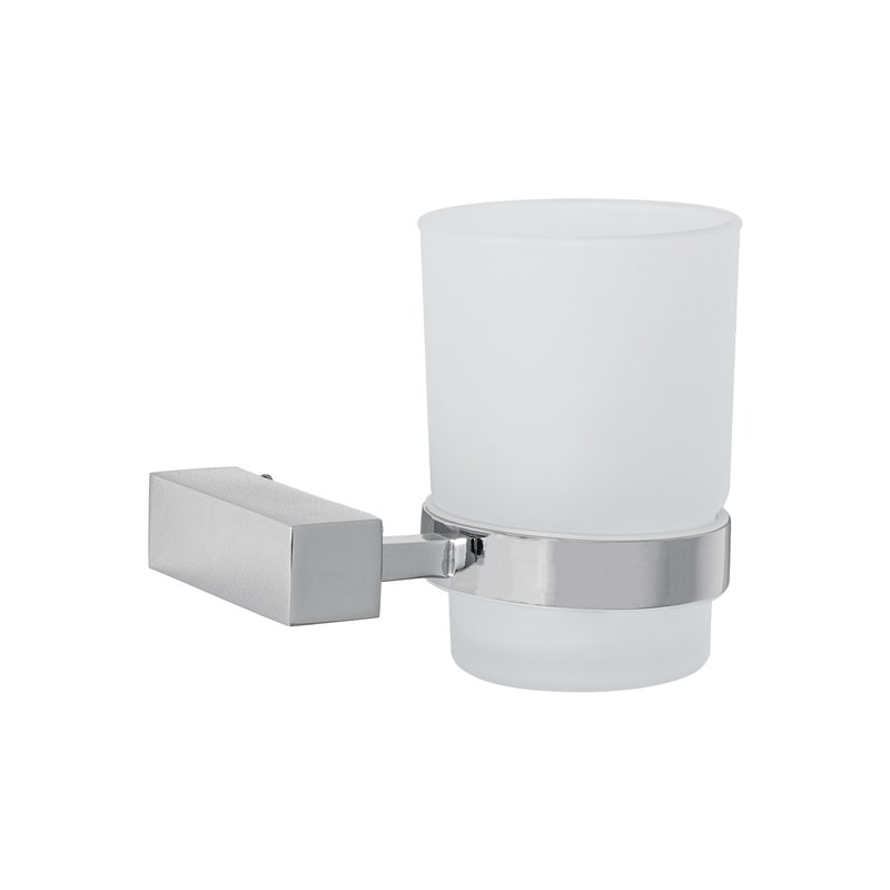 Portavaso Cepillero con Vaso de Vidrio Foset Kubo