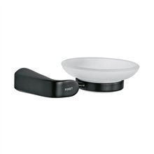 Jabonera con Plato de Vidrio Negro Foset Riviera