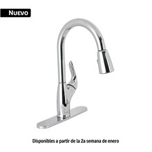 Monomando Nariz Retráctil para Fregadero Cromo Foset Aero