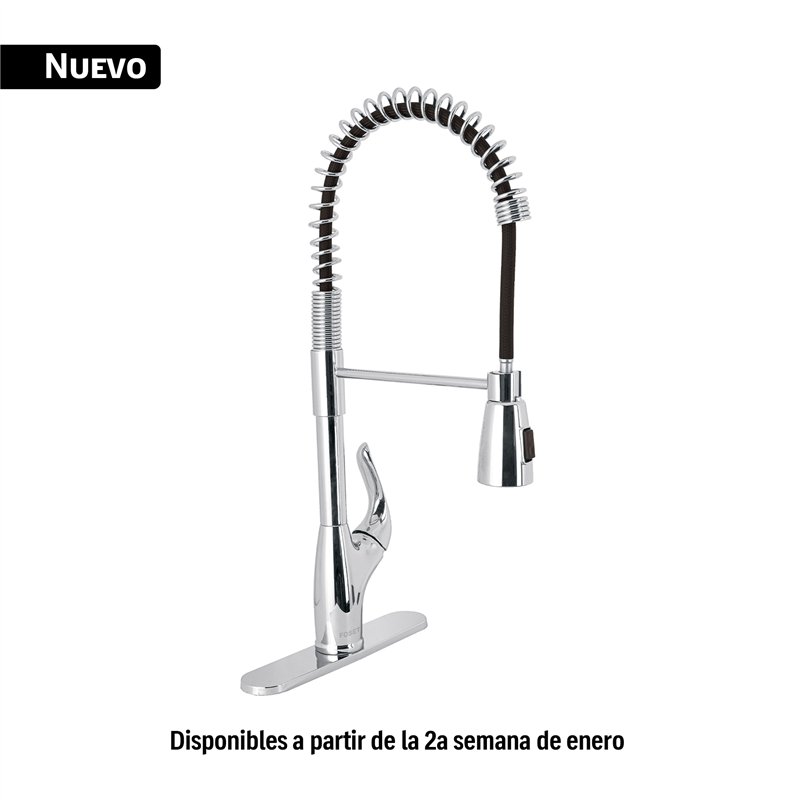 Monomando Fregadero Cromo Semi Profesional Foset Aero