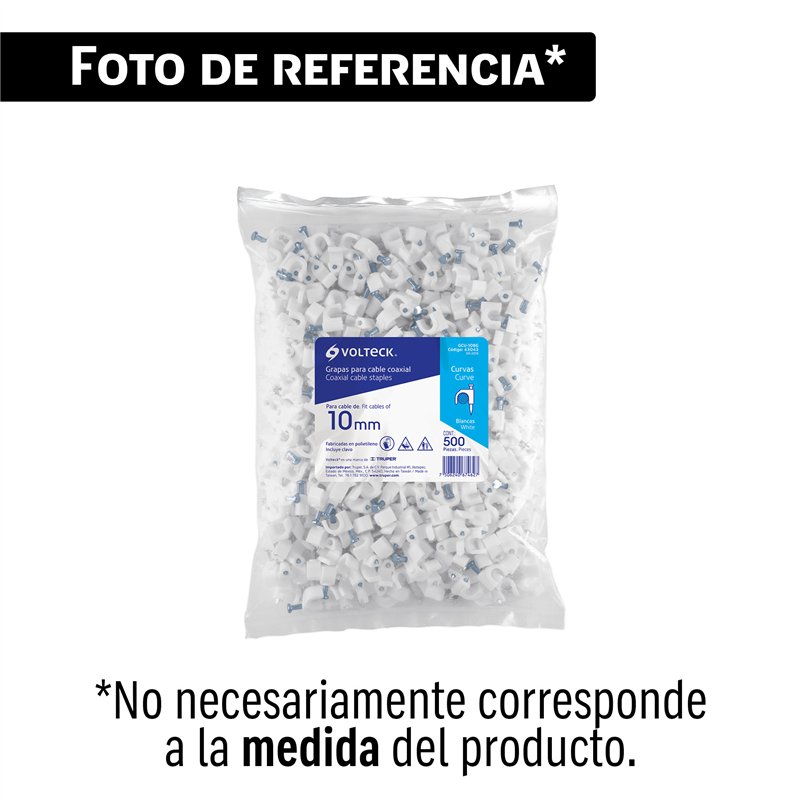 Grapas Blancas para Cable Redondo Volteck