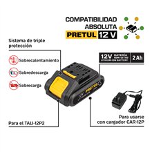 Batería Ion Litio 12V 2 Ah Pretul