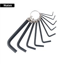 Juego de 10 Llaves Hexagonales Mm Tipo Llavero Pretul