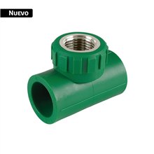 Tee Reducida Hembra de PPR 3/4x 3/4x 1/2 Inserto Metálico