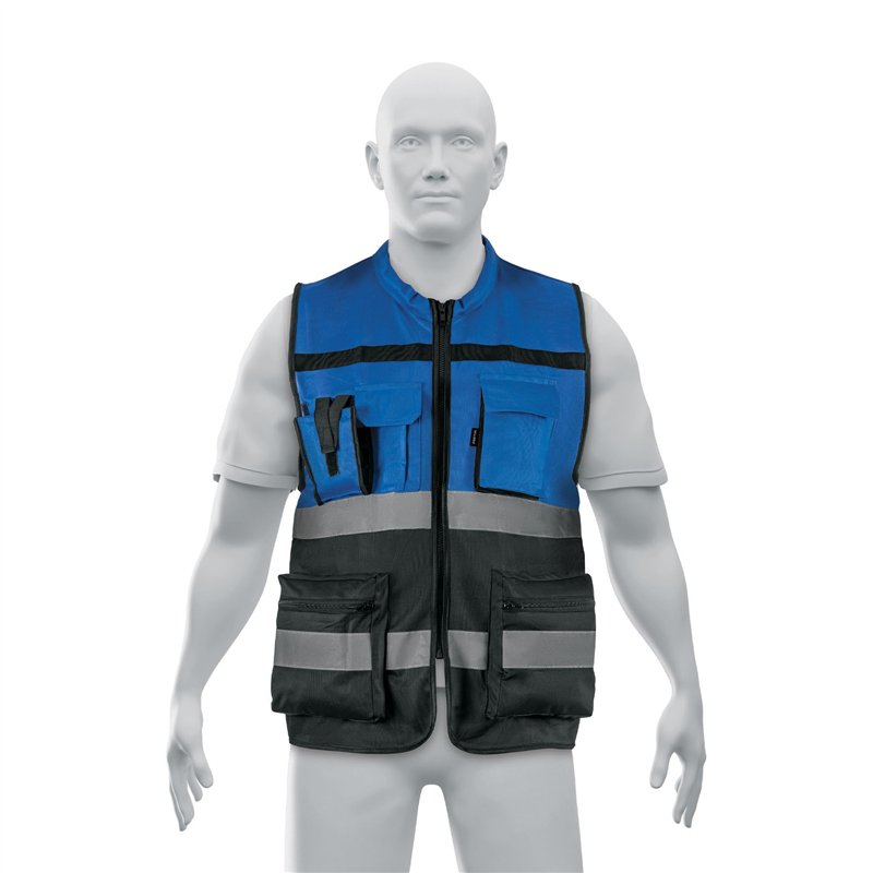Chaleco Brigadista con Cintas Reflejantes Azul Pretul