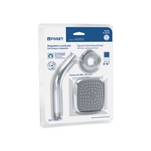 Regadera Cuadrada 3-3/4 Brazo Y Chapetón Blíster Basic