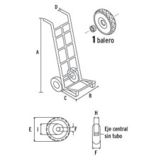 Diablo de carga Ruedas sólidas (Balero sencillo) 100 kg