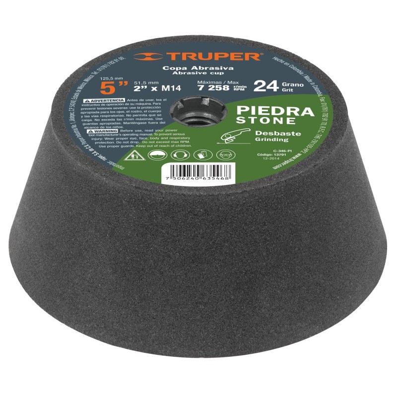 Copas Desbaste Piedra 5" Carburo Silicio M-14 Copas Desbaste Piedra 5" Carburo Silicio M-14
