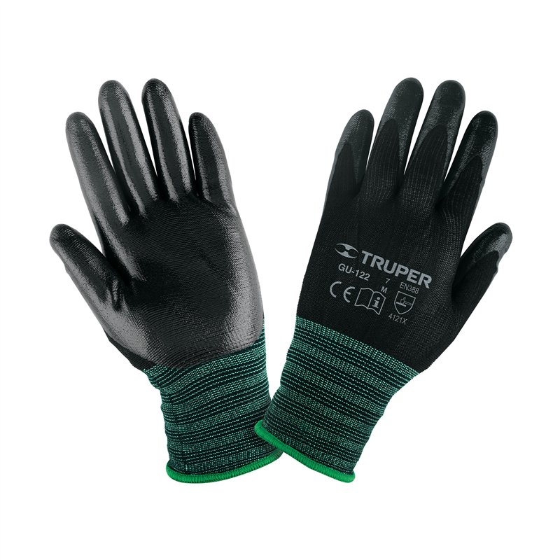 Guantes alta sensibilidad y ajuste, negro c/verde Guantes alta sensibilidad y ajuste, negro c/verde