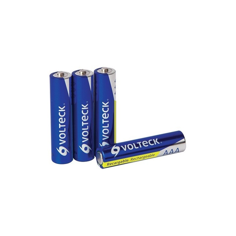 4 Pilas Recargables AAA 600 mAh Uso Gral. VOLTECK