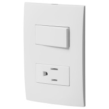 Placa c/Contacto e Interruptor Linea Oslo