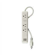 Supresor d/Picos 3 Ent. c/2 Puertos USB