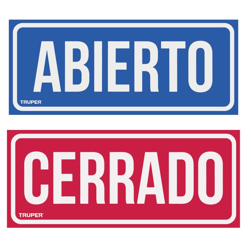 Abierto Cerrado - Letrero de doble cara