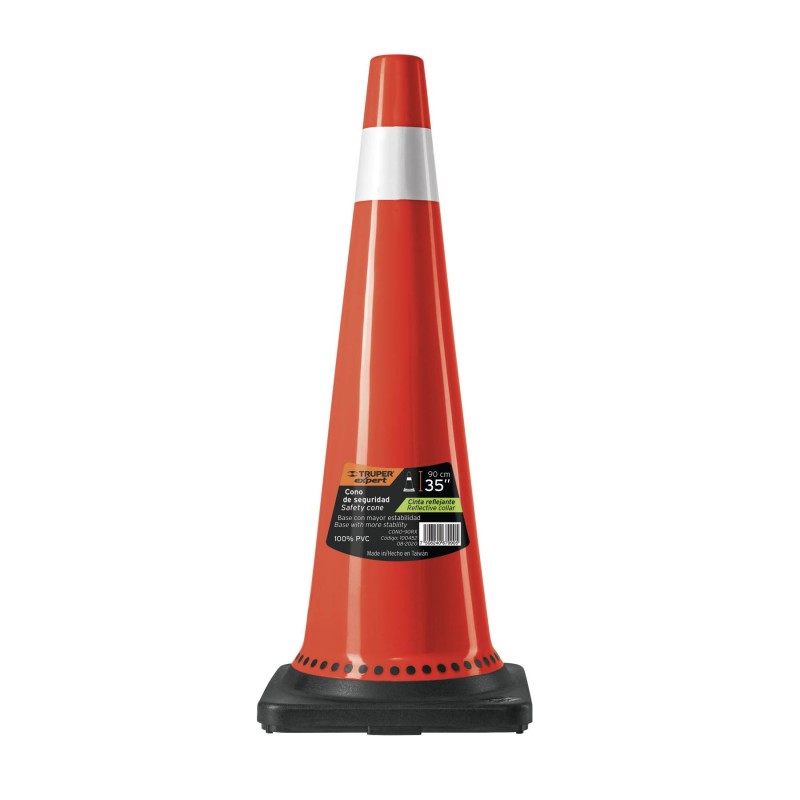 Cono de precaución de PVC con reflejante, uso rudo Cono de precaución de PVC con reflejante, uso rudo